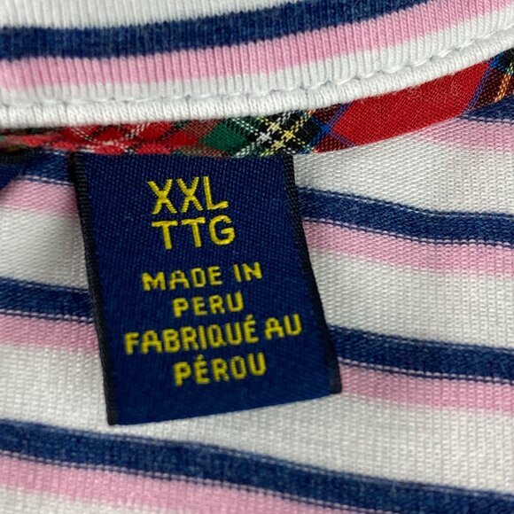 Ralph Lauren Polo Golf Stretch Lisle Blue White & Pink Stripe Shirt Sz XXL - Picture 10 of 16